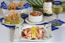 fresh shrimp at baja cantina restaurant and dockside bar in cabo san lucas, mexico
