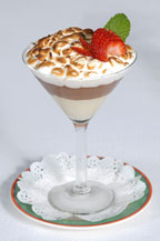vanilla custard dessert served at alfredo di roma italian restaurant - san jose del cabo, los cabos, mexico