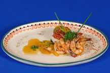 jalisco style shrimp served at hacienda del cuervo restaurant - cabo san lucas