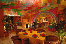 intertior view of dining room at jazmin's restaurant in san jose del cabo