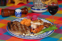 lobster and steak combo at la casa del pozo restaurant