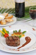 beef fillet served at las palmas beach club and grill in cabo san lucas