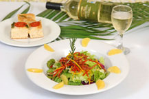 mixed salad served at las palmas beach club and grill in cabo san lucas