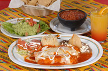 enchiladas at mango deck beach restaurant in cabo san lucas