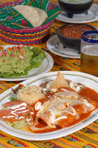 enchiladas at mango deck beach restaurant in cabo san lucas