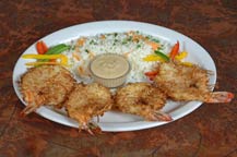 coconut shrimp served at the original park restaurant - cabo san lucas, mexico