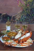 seafood combination served at the original park restaurant - cabo san lucas, mexico