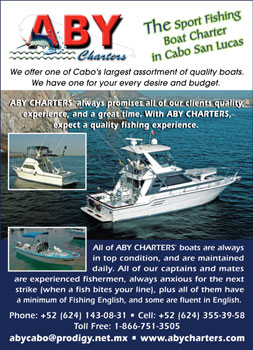 Aby Charters - Ad Proofs - Los Cabos Magazine #33 - Cabo San Lucas, Los Cabos