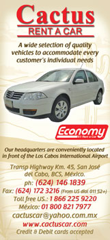 Cactus Rent a Car- Ad Proofs - San Jose del Cabo, Issue 31 - Los Cabos, Mexico