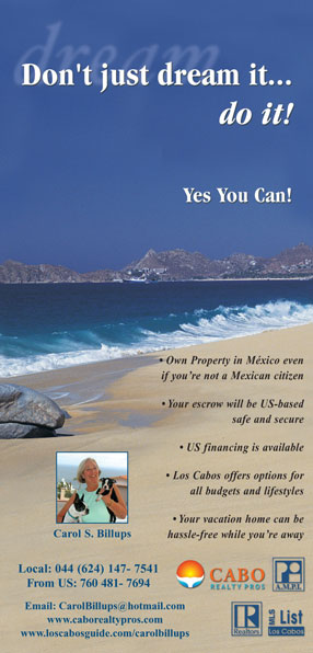 Carol S. Billups - Ad Proof - Los Cabos Magazine Issue 29 - Cabo San Lucas